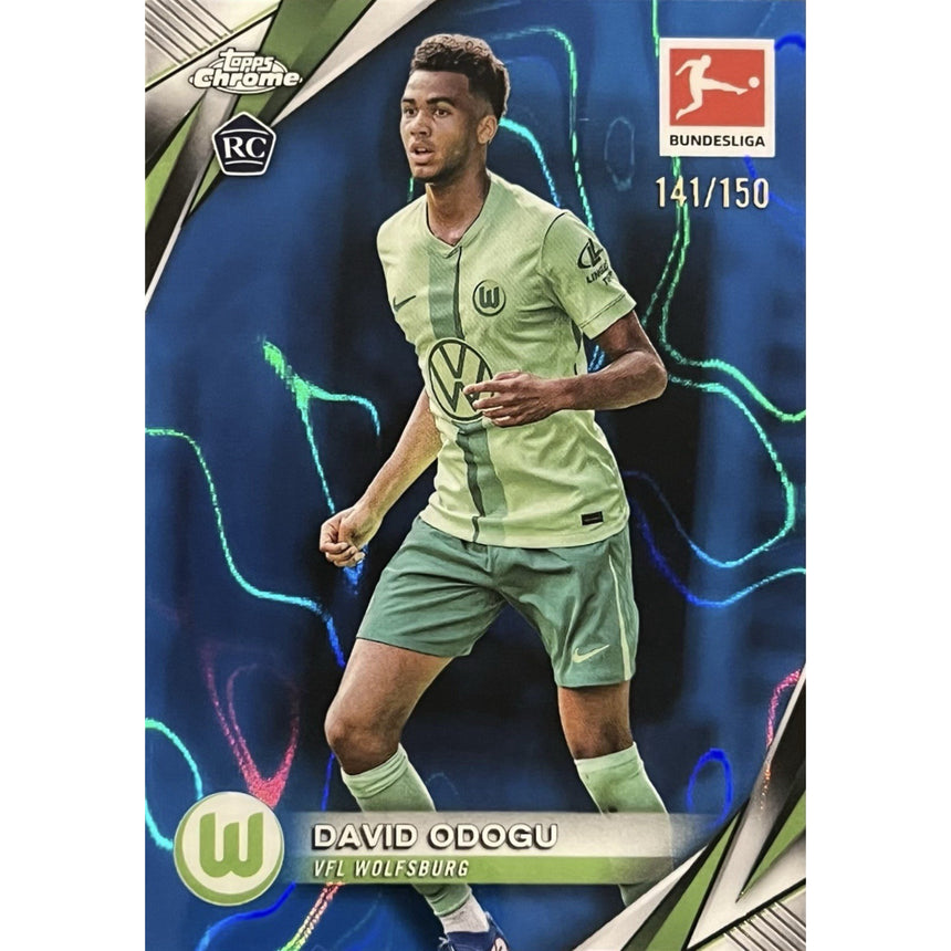 2024-25-topps-chrome-bundesliga-rookie-neon-green-lava-david-odogu-150-vfl-wolfsburg-front