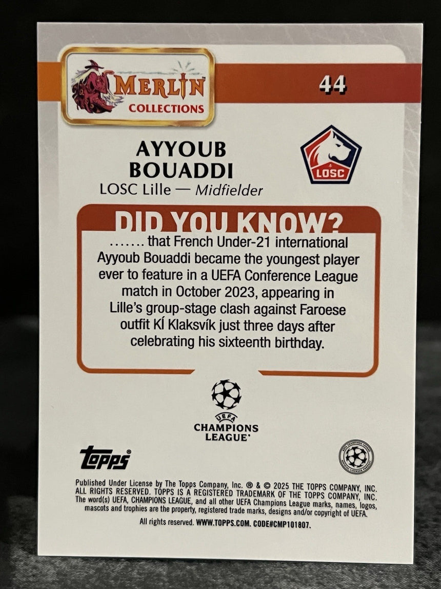 2024-25-topps-merlin-ucc-pearl-refractor-ayyoub-bouaddi-losc-lille-additional-one