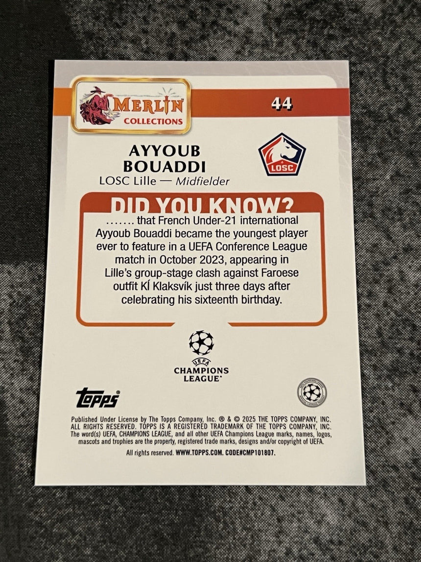 2024-25-topps-merlin-ucc-pearl-refractor-ayyoub-bouaddi-losc-lille-additional-three