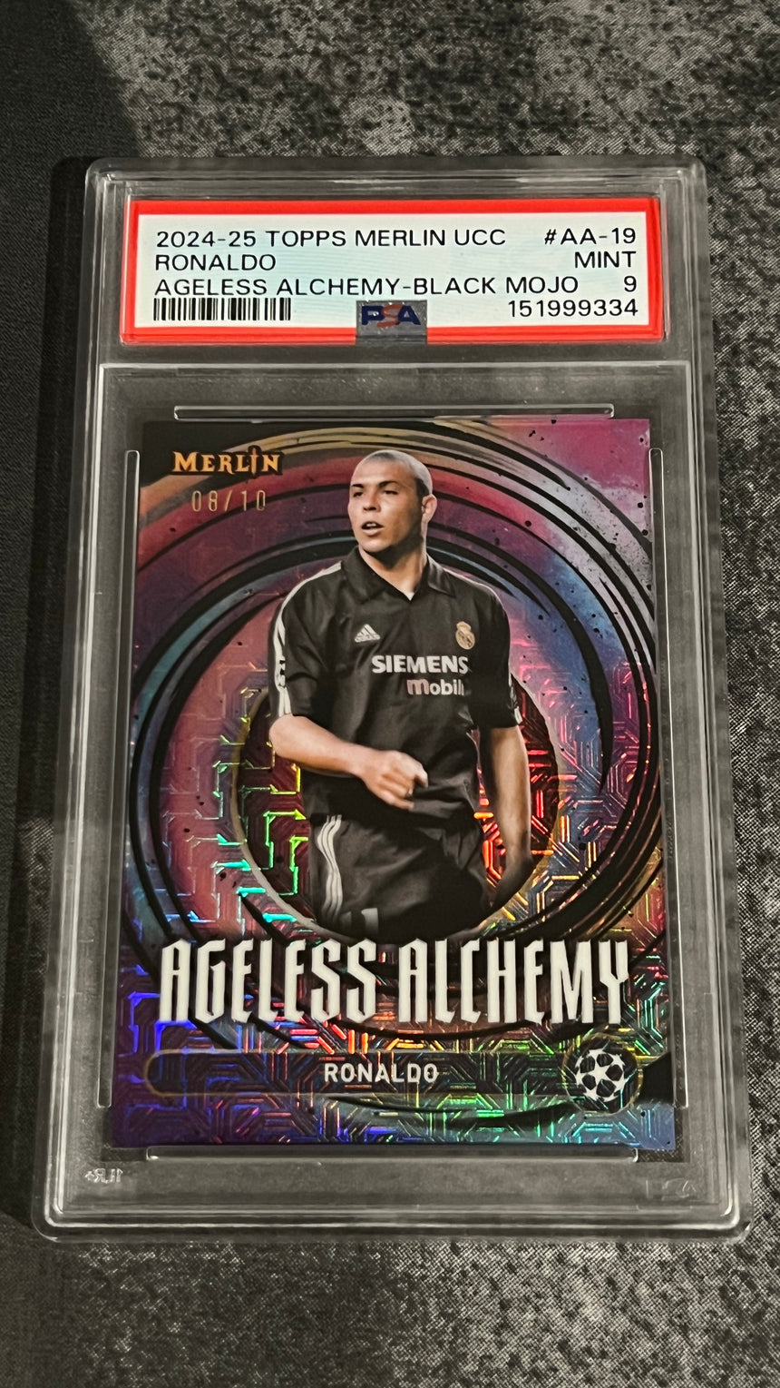 2024-25-topps-merlin-ucc-psa-9-ageless-alchemy-black-mojo-ronaldo-10-real-madrid-additional-two