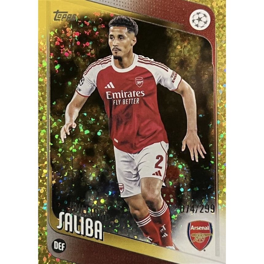 2025-2026-topps-ucc-gold-mini-diamond-william-saliba-299-arsenal-fc-front