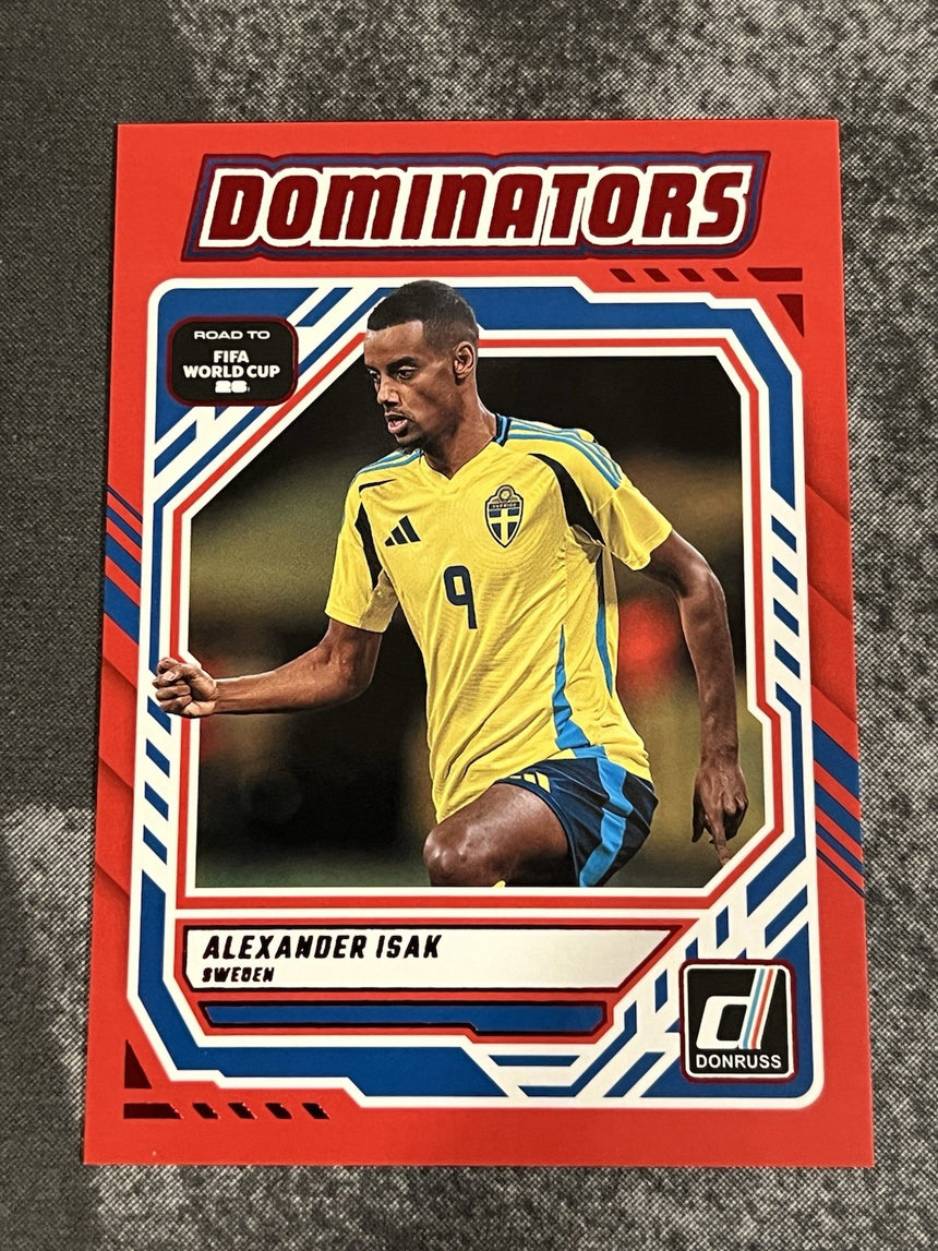 2025-26-donruss-road-to-fifa-world-cup-26-dominators-red-alexander-isak-sweden-back