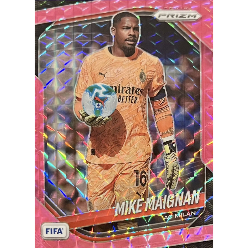 2025-26-panini-prizm-fifa-soccer-pink-mosaic-prizm-mike-maignan-ac-milan-front