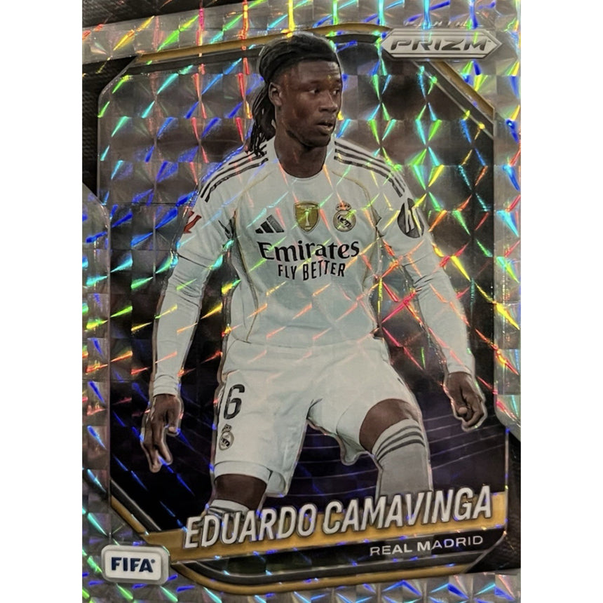 2025-26-panini-prizm-fifa-soccer-silver-mosaic-eduardo-camavinga-real-madrid-front