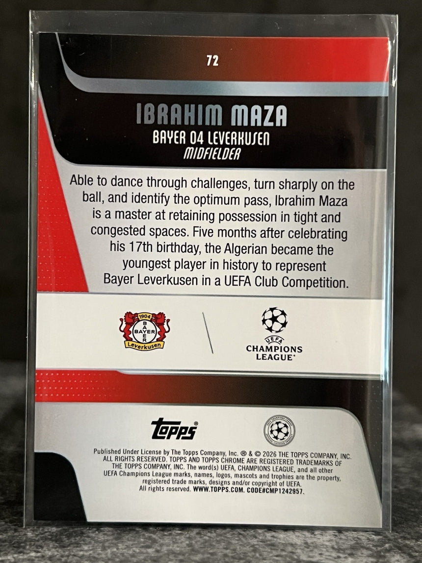 2025-26-topps-chrome-ucc-green-mini-diamond-99-ibrahim-maza-bayer-leverkusen-additional-one