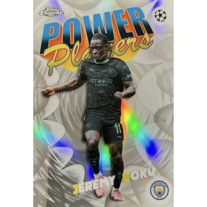 2025-26-topps-chrome-ucc-power-players-jeremy-doku-manchester-city-front