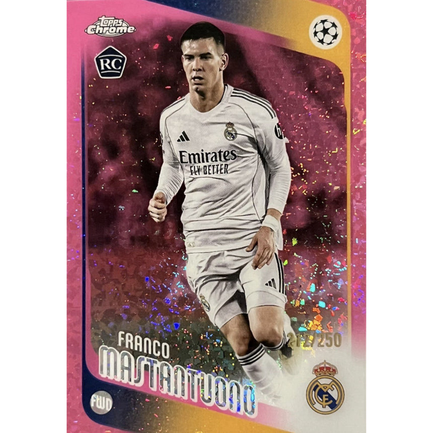 2025-26-topps-chrome-ucc-rookie-pink-mini-diamonds-franco-mastantuono-250-real-madrid-front