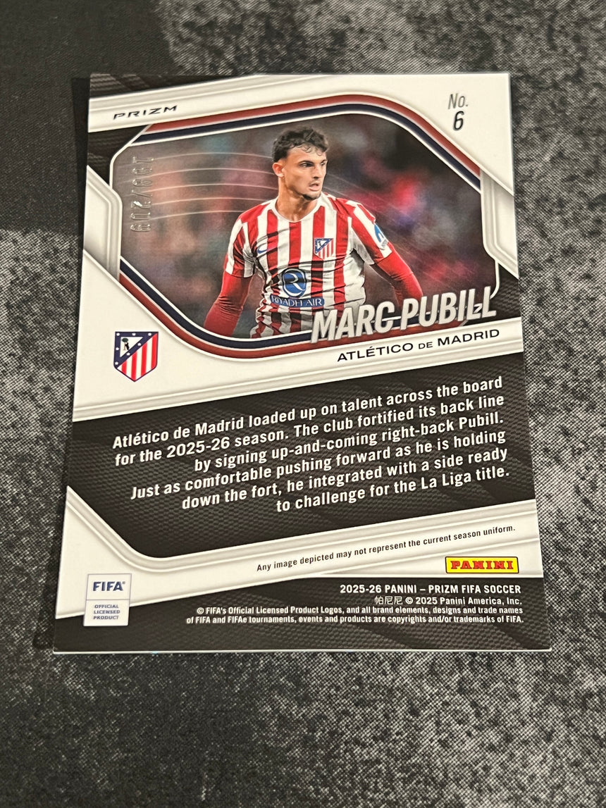 2025-26 Prizm FIFA Soccer Blue Mosaic Prizm Marc Pubill Atletico de Madrid /209