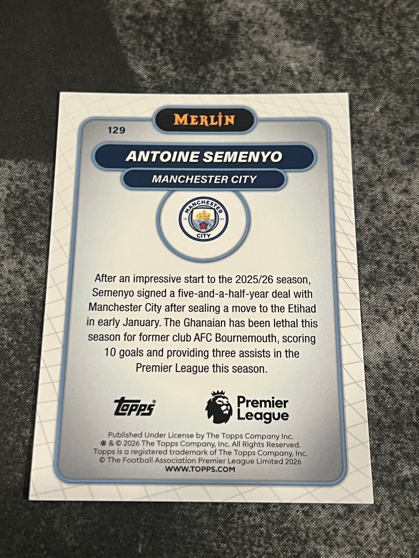 2026 Topps Merlin Premier League Antoine Semenyo VHS Manchester City