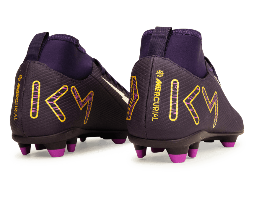 Nike Kids Zoom Mercurial Superfly 10 Club KM FG/MG Grand Purple/Pale Ivory Heel