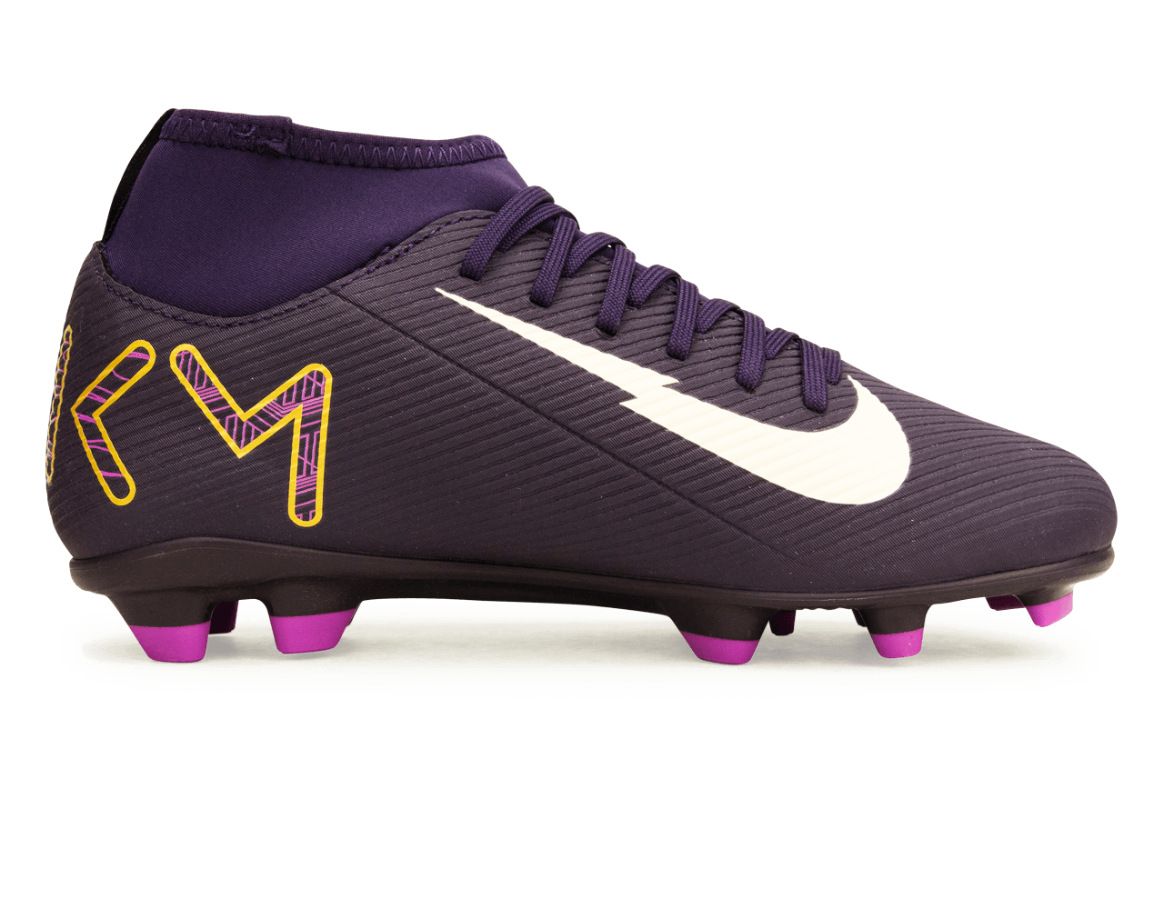 Nike Kids Zoom Mercurial Superfly 10 Club KM FG/MG Grand Purple/Pale Ivory Side