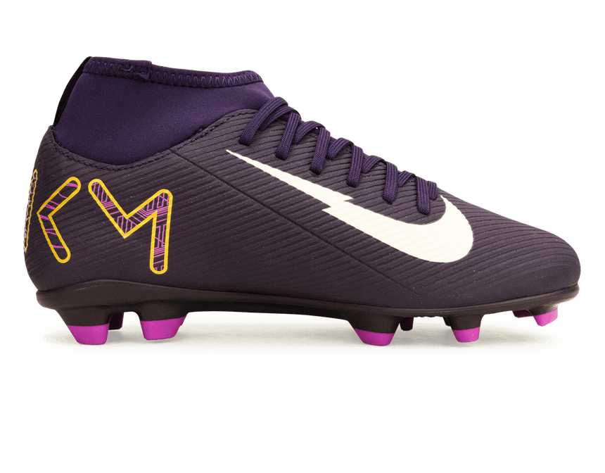 Nike Kids Zoom Mercurial Superfly 10 Club KM FG/MG Grand Purple/Pale Ivory Side