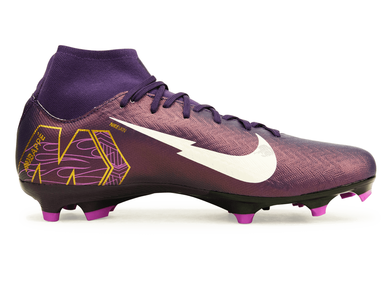 Nike Men's Zoom Mercurial Superfly 10 Academy KM FG/MG Grand Purple/Pale Ivory Side