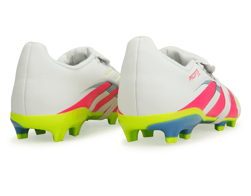 adidas Kids Predator League Foldover Tongue FG White/Pink/Lemon Heel