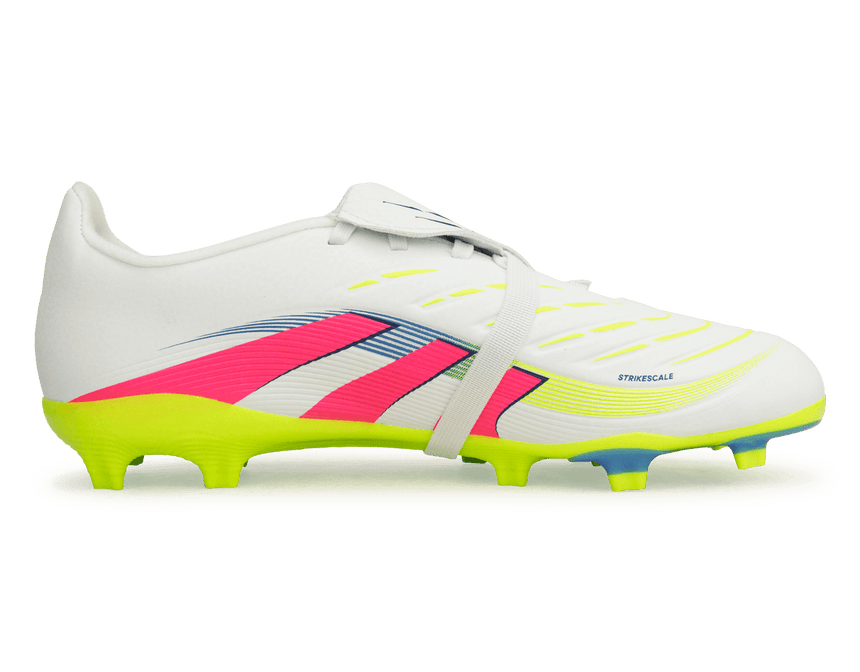 adidas Kids Predator League Foldover Tongue FG White/Pink/Lemon Side