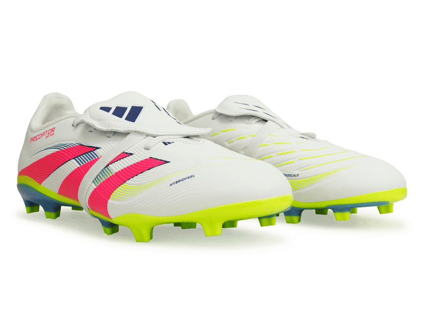 adidas Kids Predator League Foldover Tongue FG White/Pink/Lemon Together