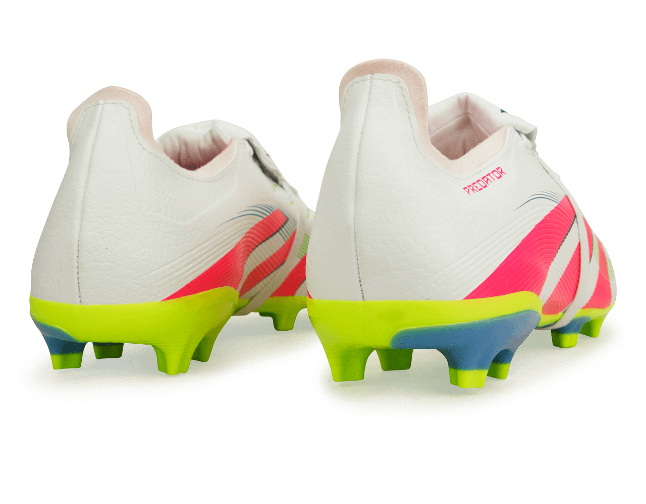 adidas Men's Predator League Foldover Tongue FG/MG White/Pink/Lemon Heel