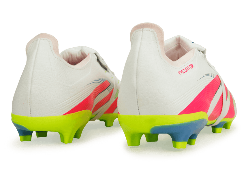 adidas Men's Predator League Foldover Tongue FG/MG White/Pink/Lemon Heel