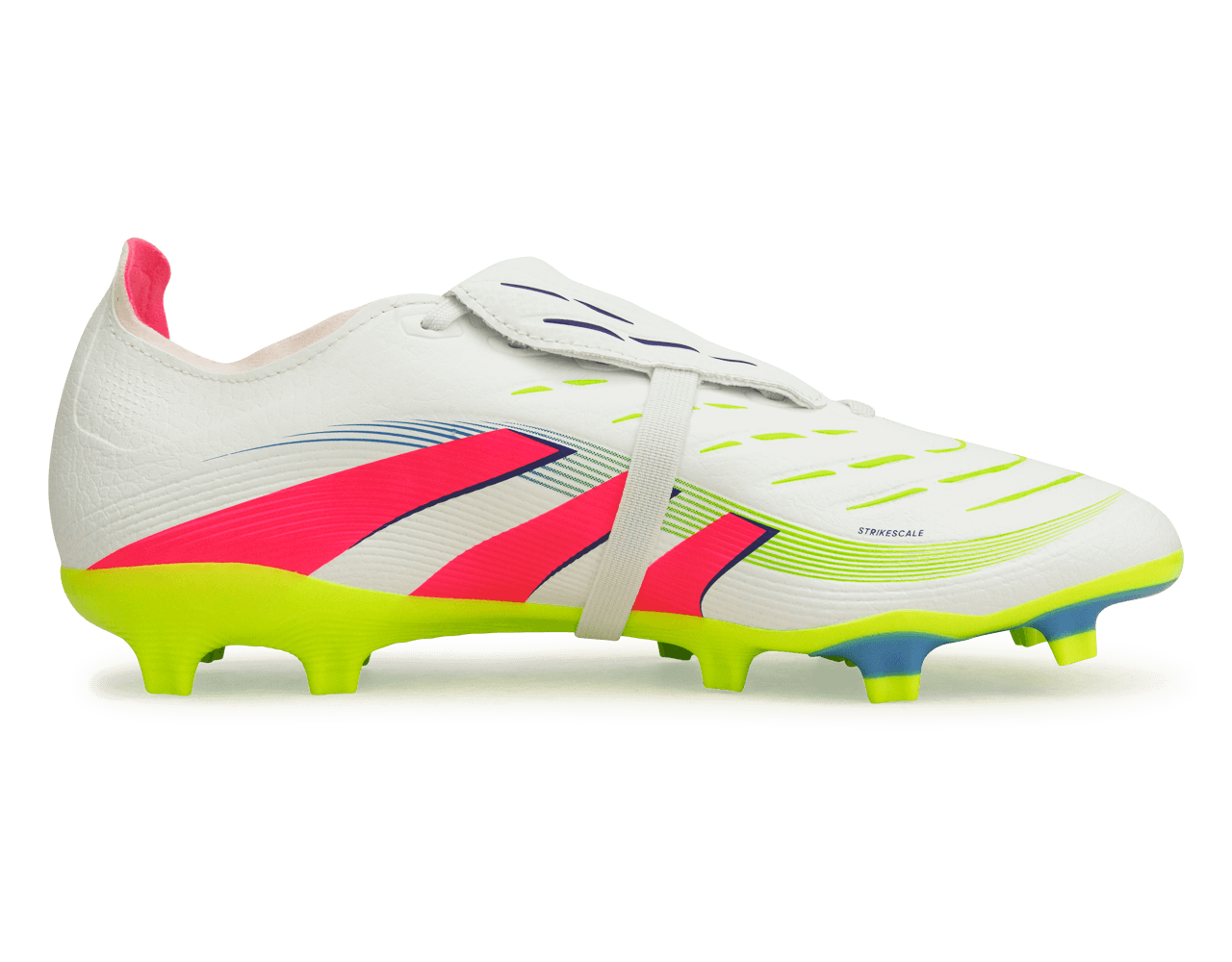 adidas Men's Predator League Foldover Tongue FG/MG White/Pink/Lemon Side