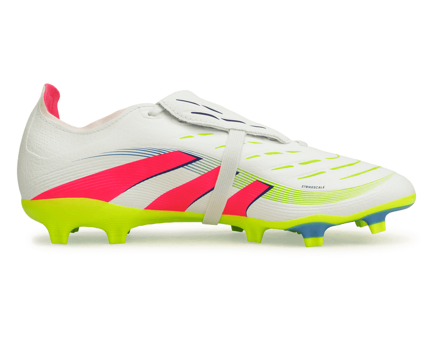 adidas Men's Predator League Foldover Tongue FG/MG White/Pink/Lemon Side