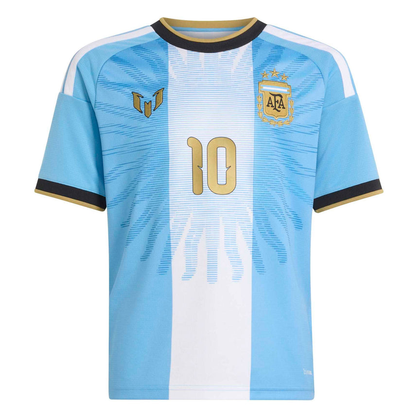 adidas Argentina Kids 2026 Jersey w/ Messi #10 White/Blue Front