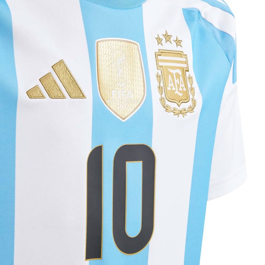 adidas Argentina Kids Home Stadium 2024/25 Jersey w/ Messi #10 Crest