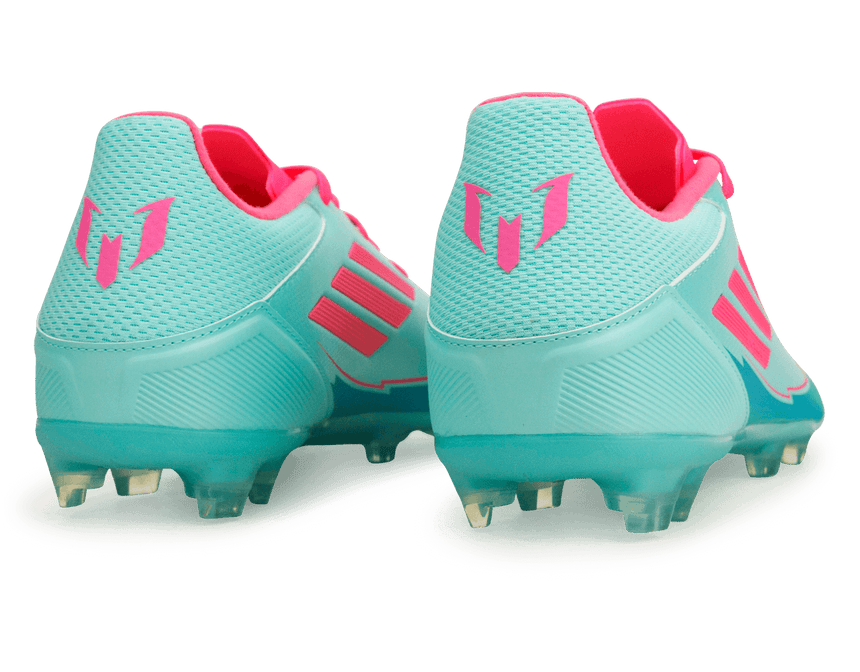 adidas Men's F50 Messi League FG/MG Aqua/Pink Heel