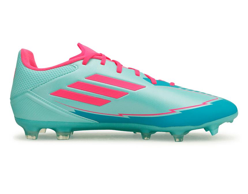 adidas Men's F50 Messi League FG/MG Aqua/Pink Side