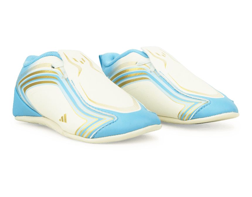 adidas Infant F50 Messi Crib Shoes Infant Ivory/Sea Blue/Ice Blue Together