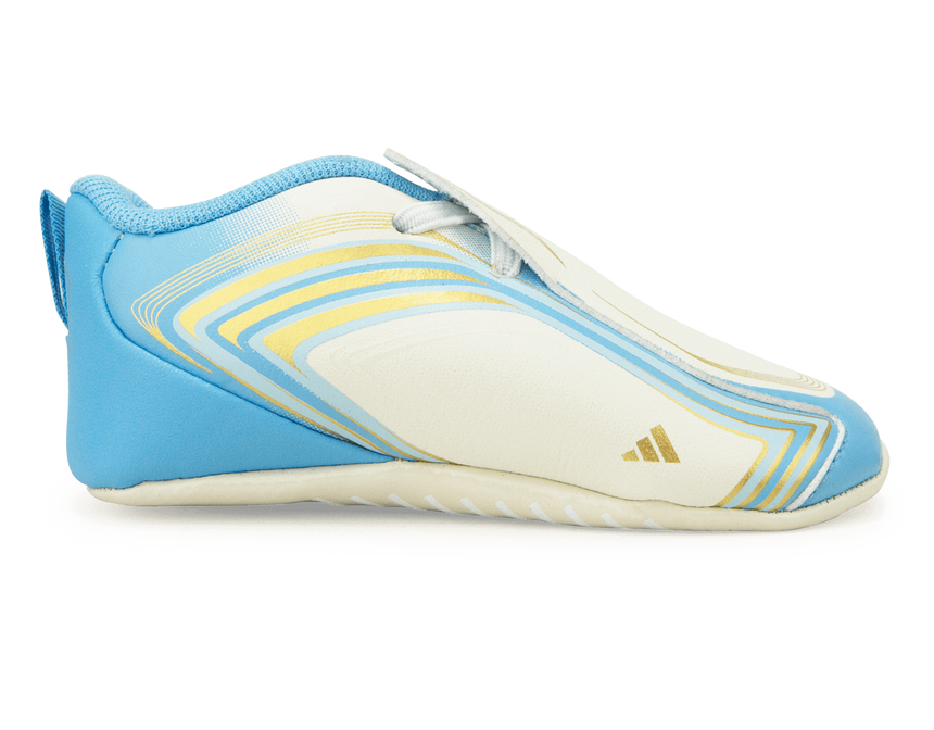 adidas Infant F50 Messi Crib Shoes Infant Ivory/Sea Blue/Ice Blue