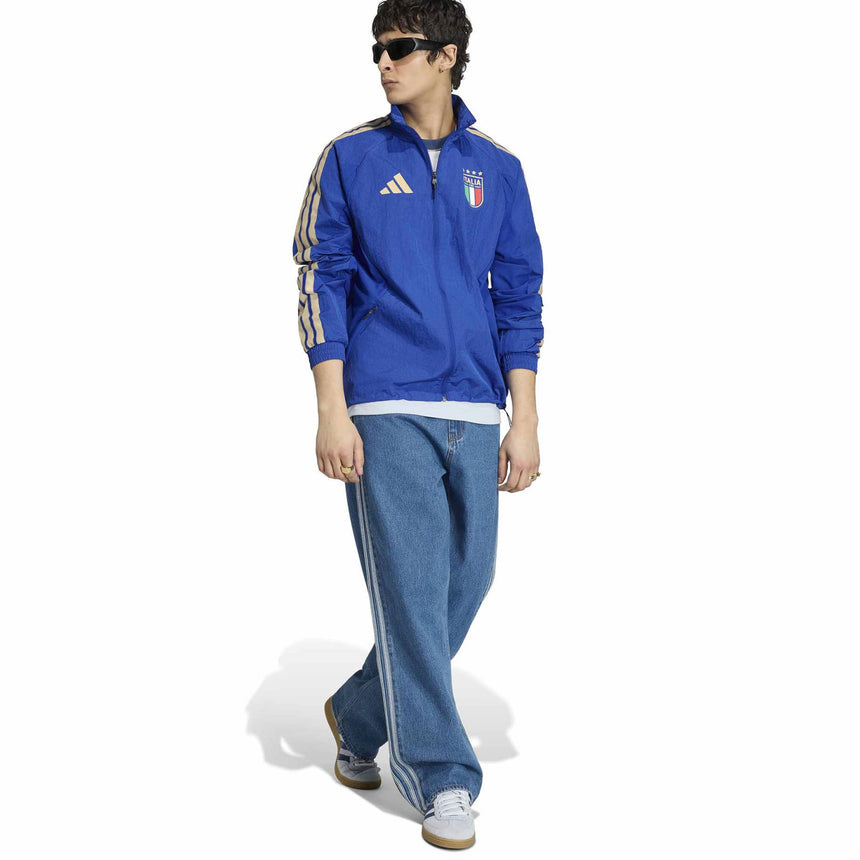 adidas Italy Men's Home Anthem Jacket Blue Model
