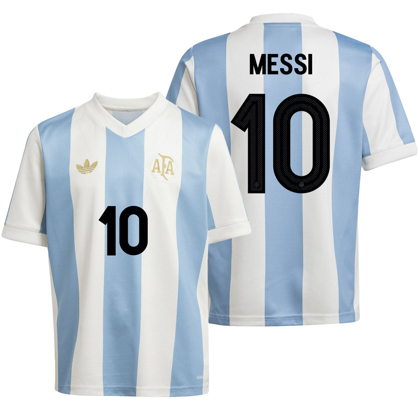 adidas Kids Argentina 50th Anniversary Jersey w/ Messi #10 Printing Both