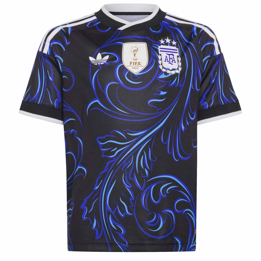 adidas Kids Argentina World Cup 2026 Away Jersey Black/Lucid Blue Front