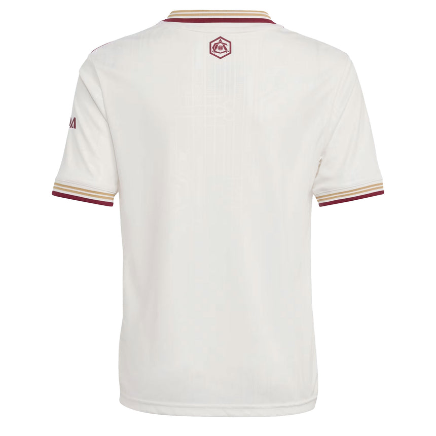 adidas Kids Arsenal 2025/26 Third Jersey Cloud White/Burgundy Back