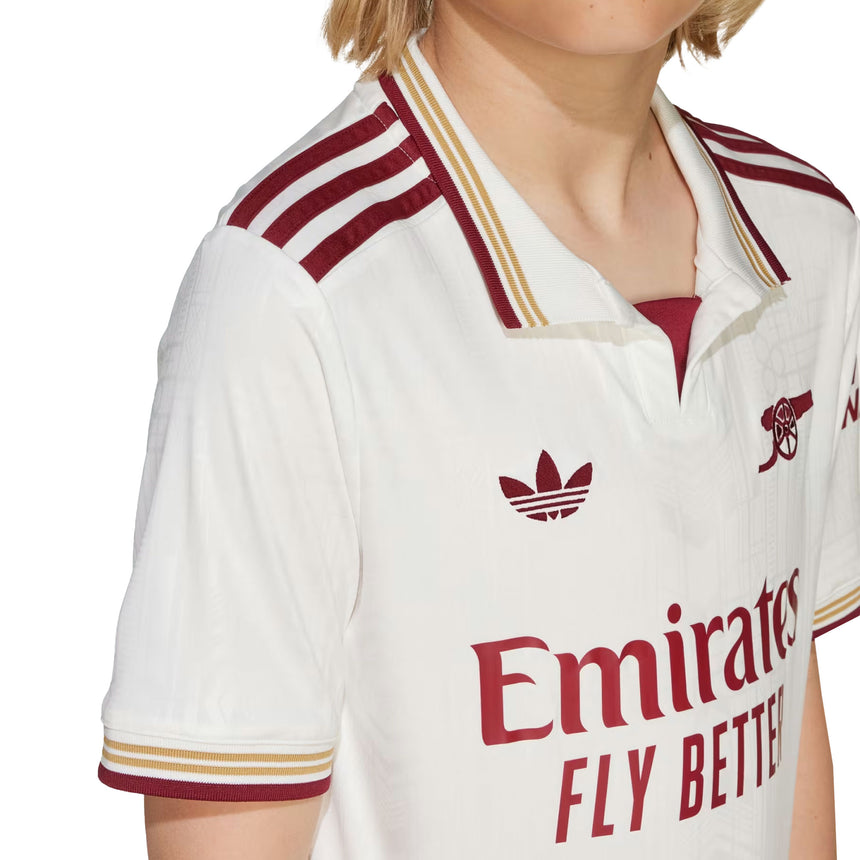 adidas Kids Arsenal 2025/26 Third Jersey Cloud White/Burgundy Crest