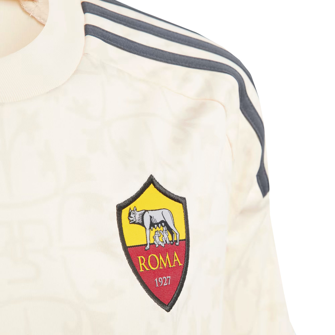 adidas Kids AS Roma 2023/24 Away Jersey Ecru Tint Logo