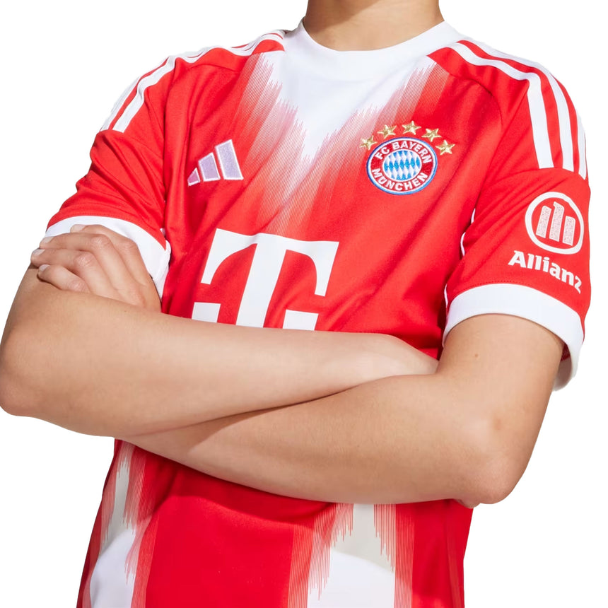 adidas Kids Bayern Munich 2025/26 Home Jersey Red/White Crest