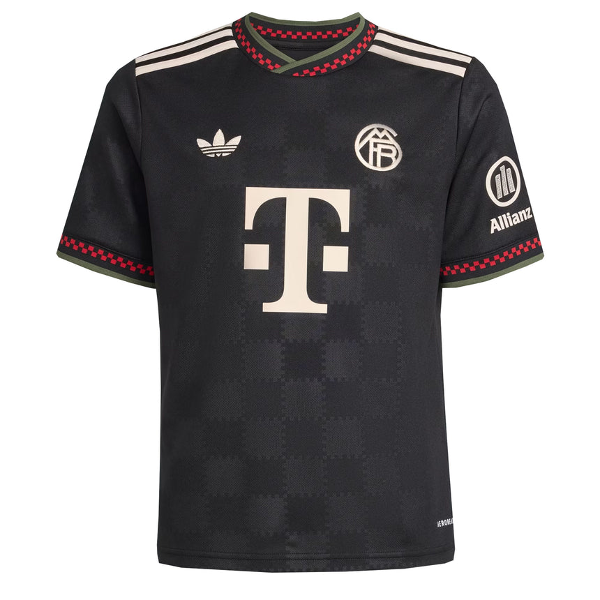 adidas Kids Bayern Munich 2025/26 Third Jersey Black/Halo Ivory Front
