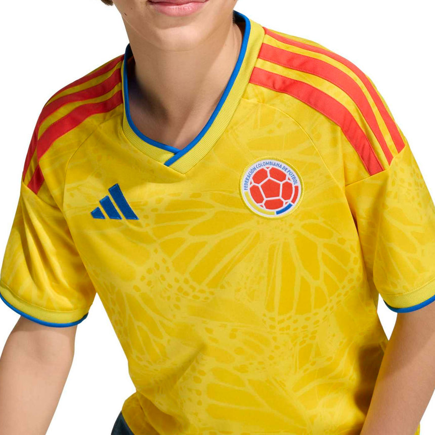 adidas Kids Colombia World Cup 2026 Home Jersey Yellow Crest