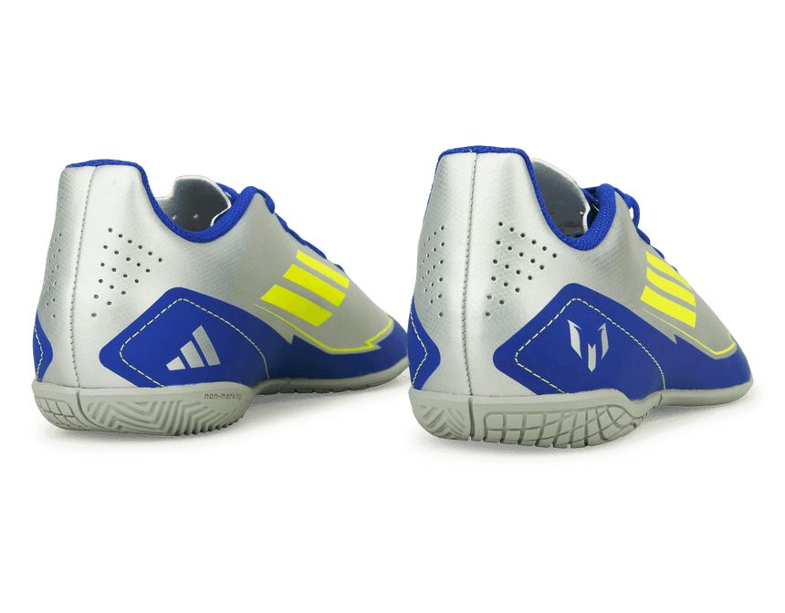adidas Kids F50 Club Messi IN Silver/Volt/Blue Rear