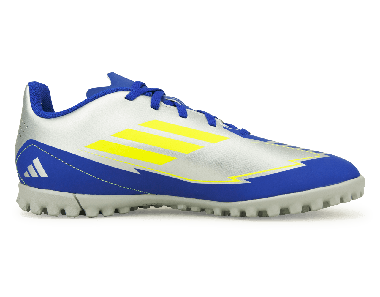 adidas Kids F50 Club Messi TF Silver/Volt/Blue Side
