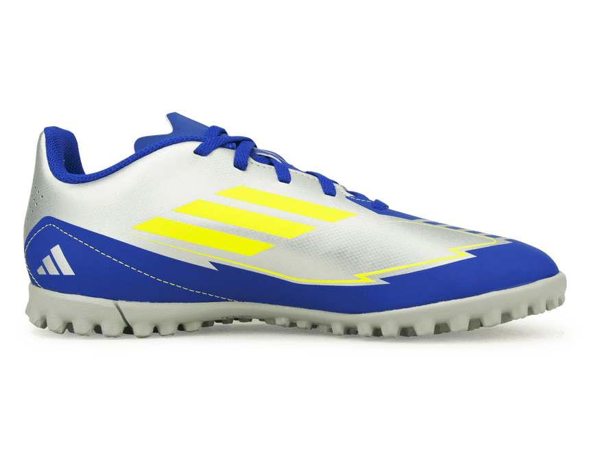 adidas Kids F50 Club Messi TF Silver/Volt/Blue Side