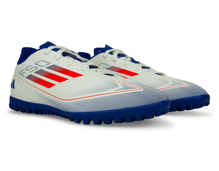 adidas Kids F50 Club TF White/Lucid Blue Together