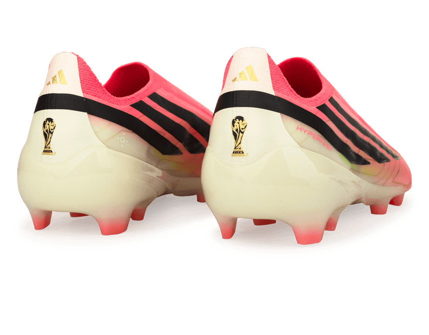 adidas Kids F50 Hyperfast Elite Laceless FG Soccer Cleats Solar Red/Black Heel