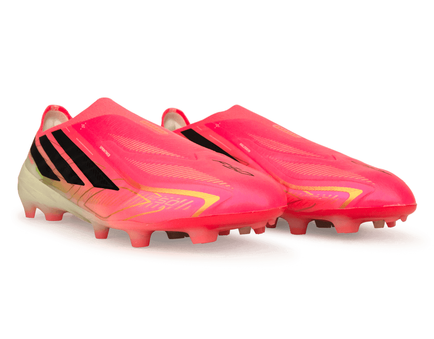 adidas Kids F50 Hyperfast Elite Laceless FG Soccer Cleats Solar Red/Black Together