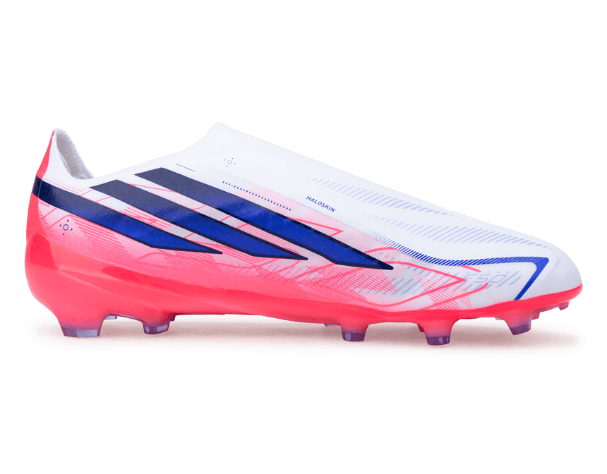 adidas Kids F50 Hyperfast Elite Laceless FG White/Solar Purple Side