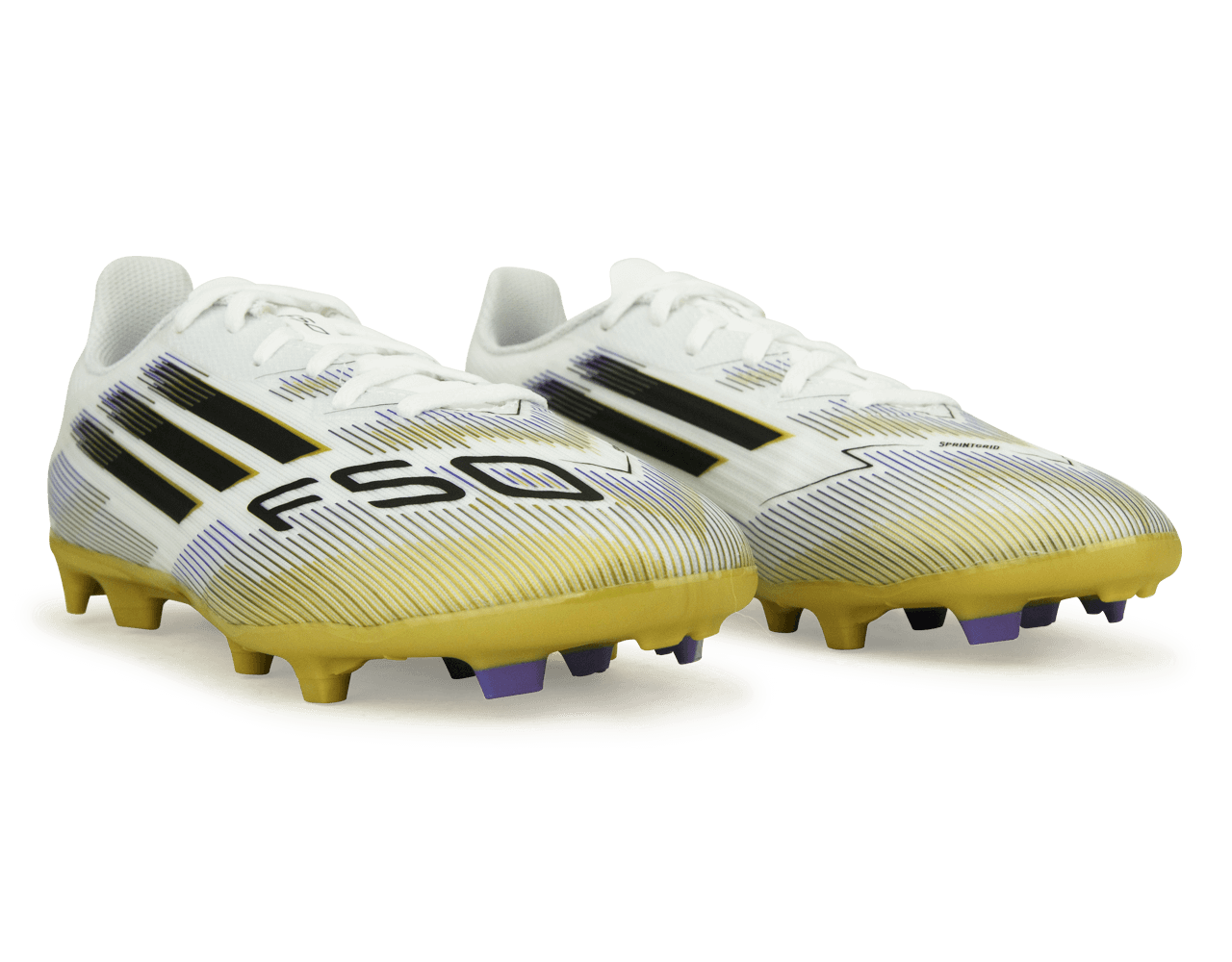 adidas Kids F50 League FG/MG White/Black/Gold Together