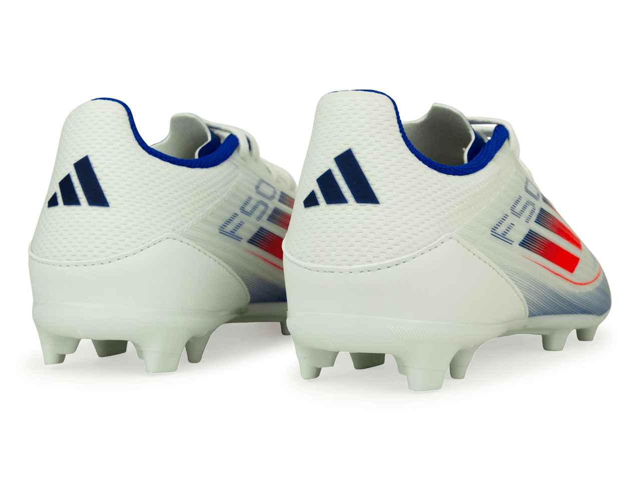 adidas Kids F50 League FG/MG White/Lucid Blue Rear