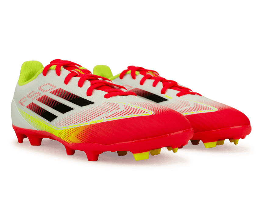 adidas Kids F50 League FG/MG White/Black/Yellow Together