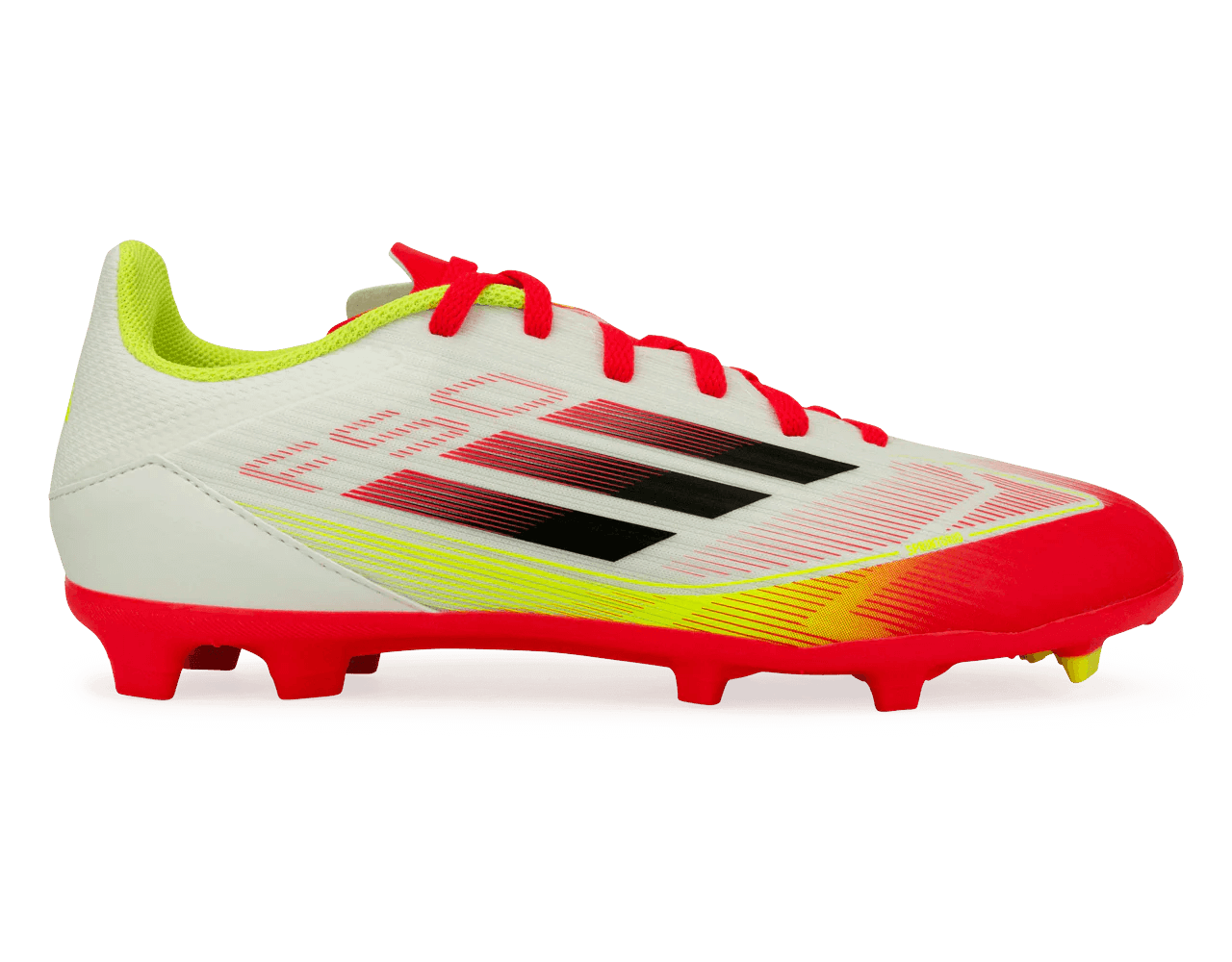 adidas Kids F50 League FG/MG White/Black/Yellow